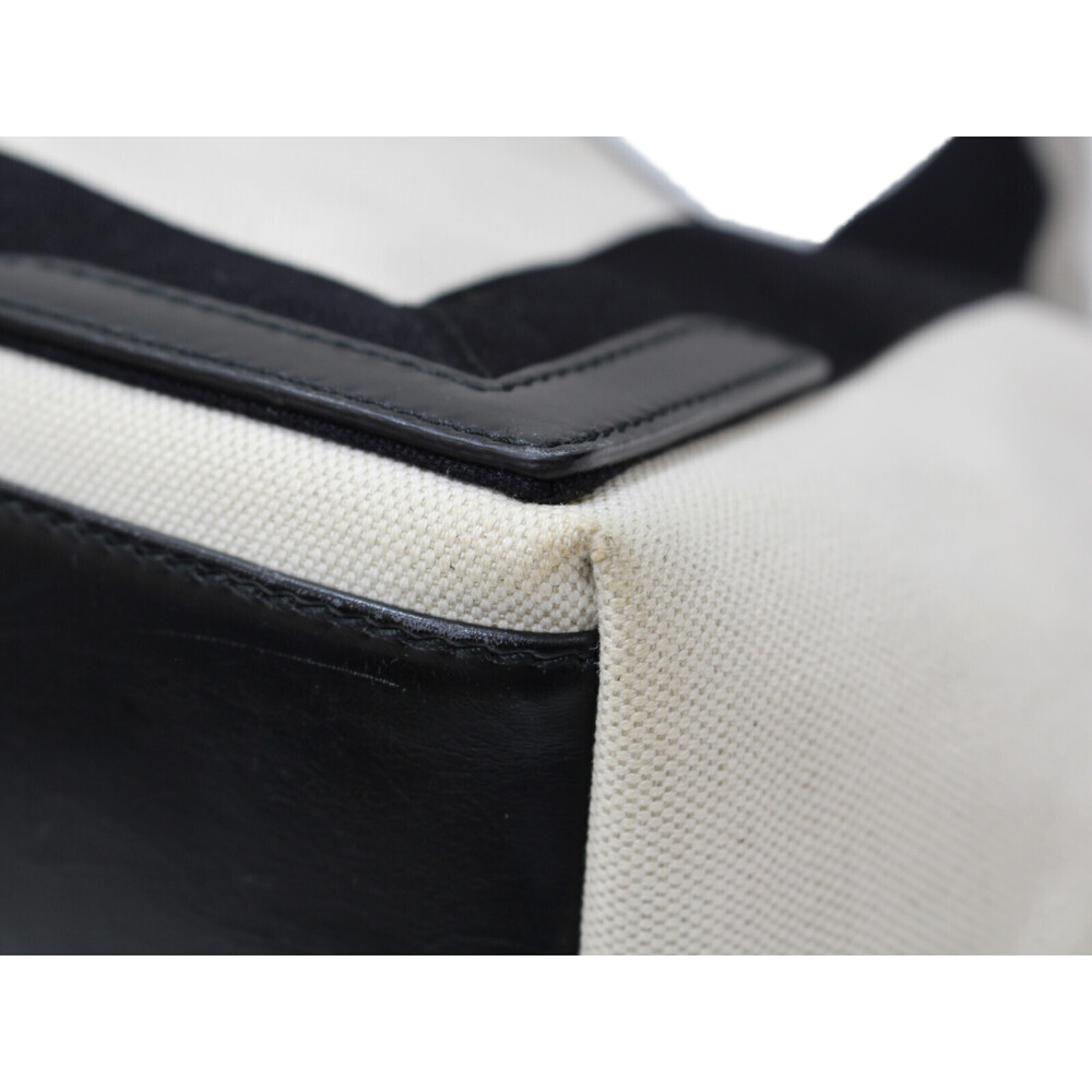 BALENCIAGA Navy Blue Cabas Shoulder bag Canvas leather off white black pouch - Picture 7 of 7